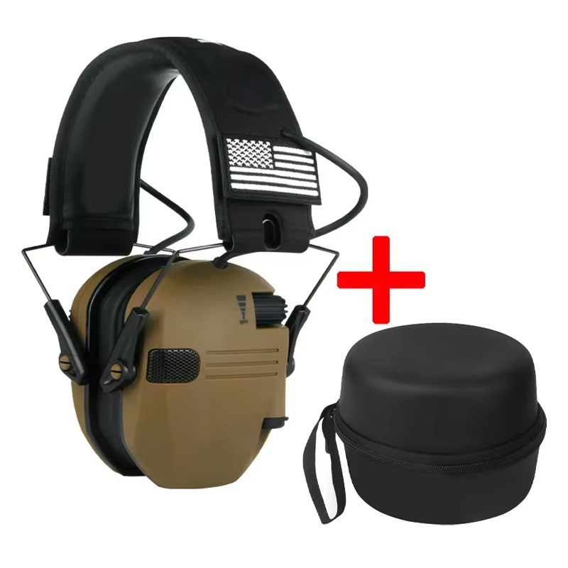 Earmuffs Active Headphones for Shooting Electronic Hearing Protection Ear Protect Noise Reduction Hunting Headphone: Navy Blue