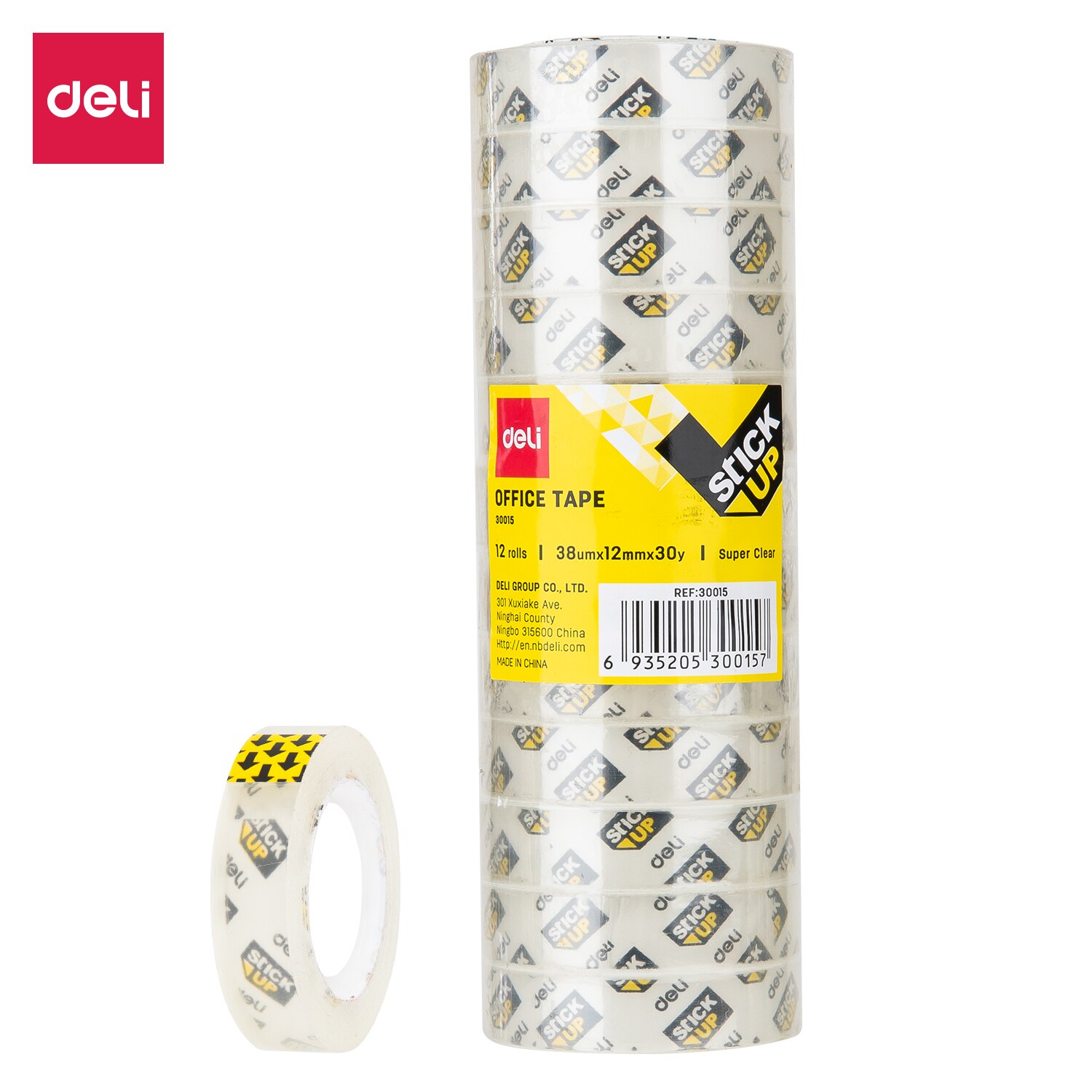 Deli Briefpapier Tape Transparante Super Clear Tapes Acryl Lijm Sterke Niet Giftig Formule Office School Supply E30014 E30015: 12mm-30Y-38um