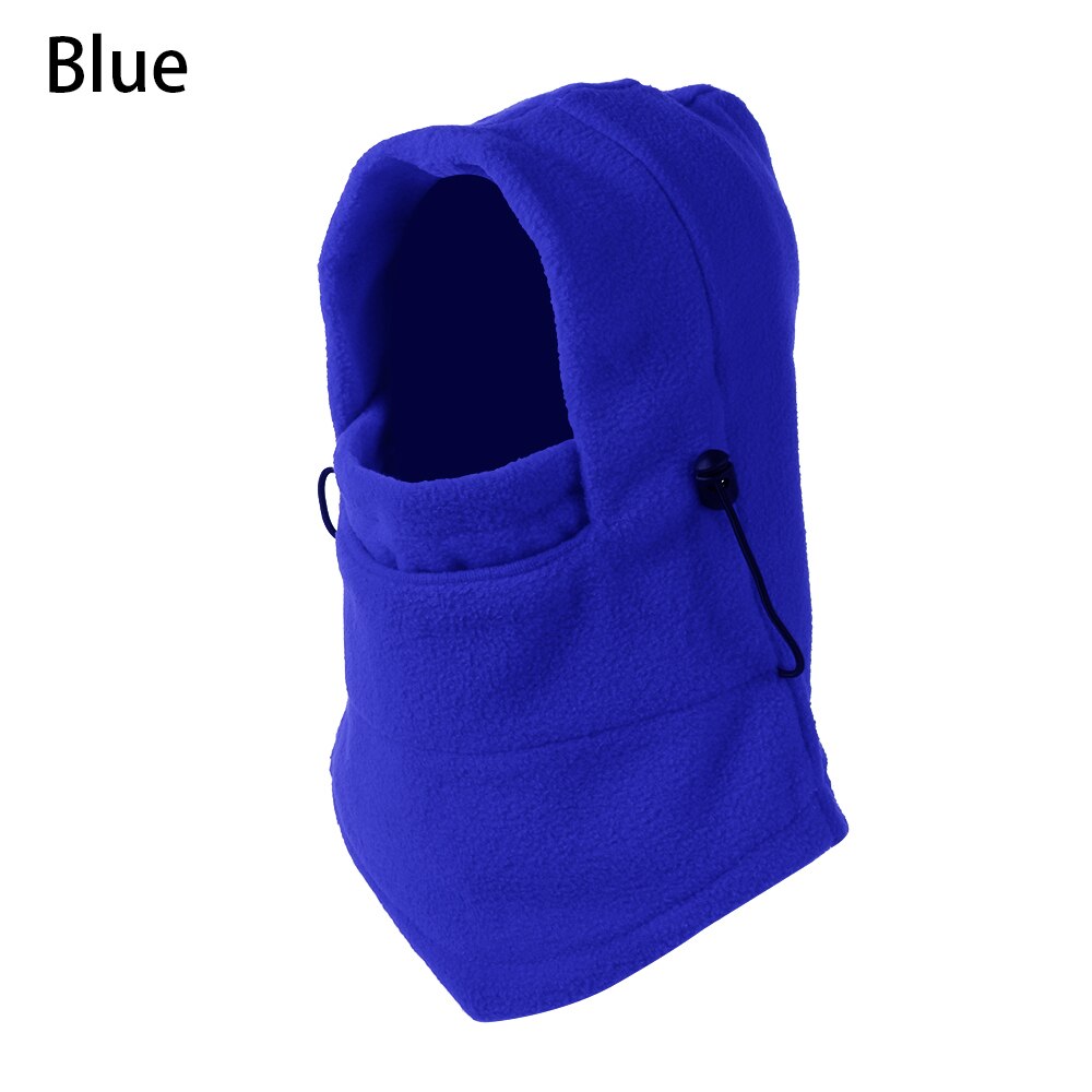1 PC Winter Outdoor Windproof Snood Hood Hat Warm Thermal Fleece Balaclava Scarf Cycling Hiking Full Ski Face Cover Neck Warmer: blue