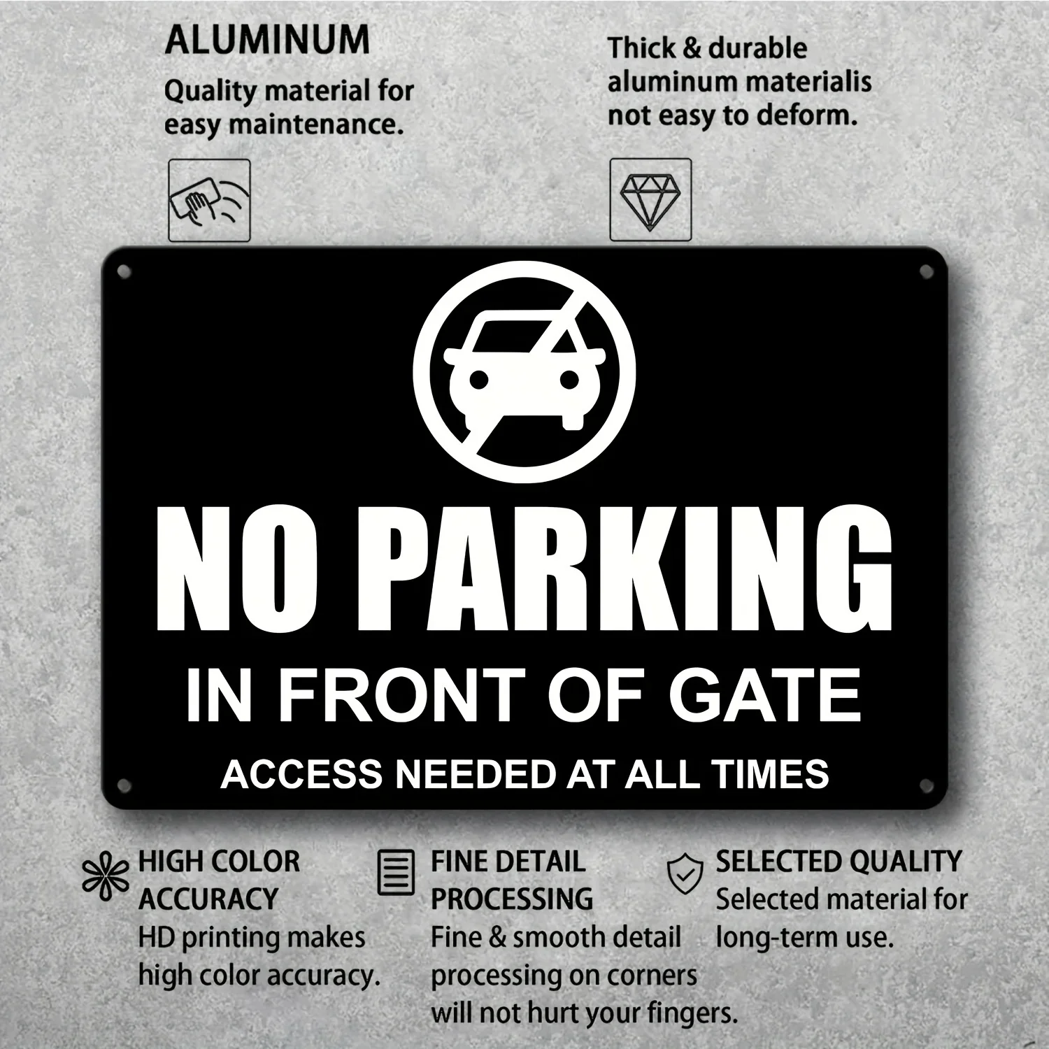 "No Parking in Front of Gate" Metal Sign,Ideal Notice for Outdoor Use,Warning Sign, Outdoor Sign, Farmhouse Decor, Outdoor Decor