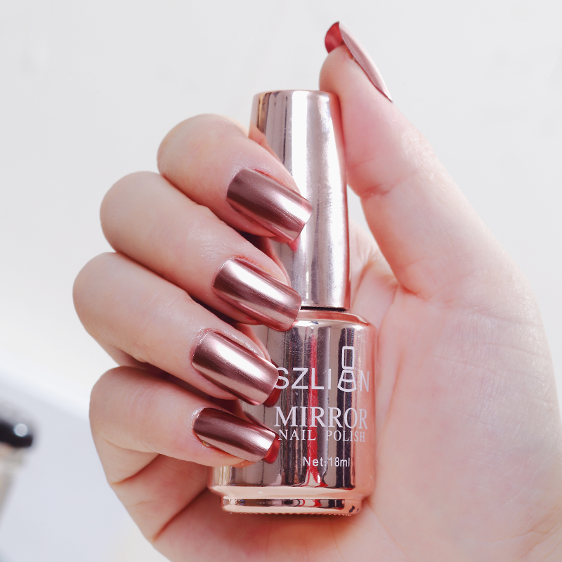 12ColorFashion Spiegel Nagellack Silber Lila Rose Gold Farbe 6ML Langlebige Nagellack Mädchen Nette Nagel dekoration ToolTSLM2: 02