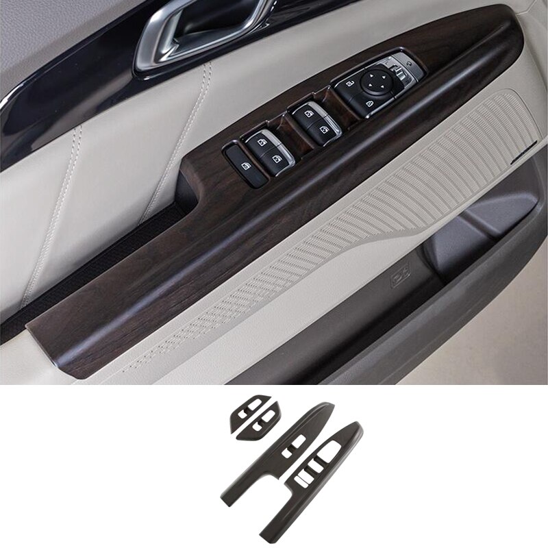 For Kia Carnival KA4 Car peach wood Interiors Window Lift Button Gear Panel Air AC Vent Cover Kit Trim Accessories: 4pcs window lift