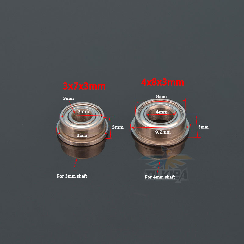 5 stk. høyhastighetslager til rc-båt, 3 x 6 x 2.5mm/3 x 7 x 3mm/4 x 7 x 2.5mm/4 x 8 x 3mm/5 x 10 x 4mm for 3mm / 4mm / 5mm- akslet rc-båt