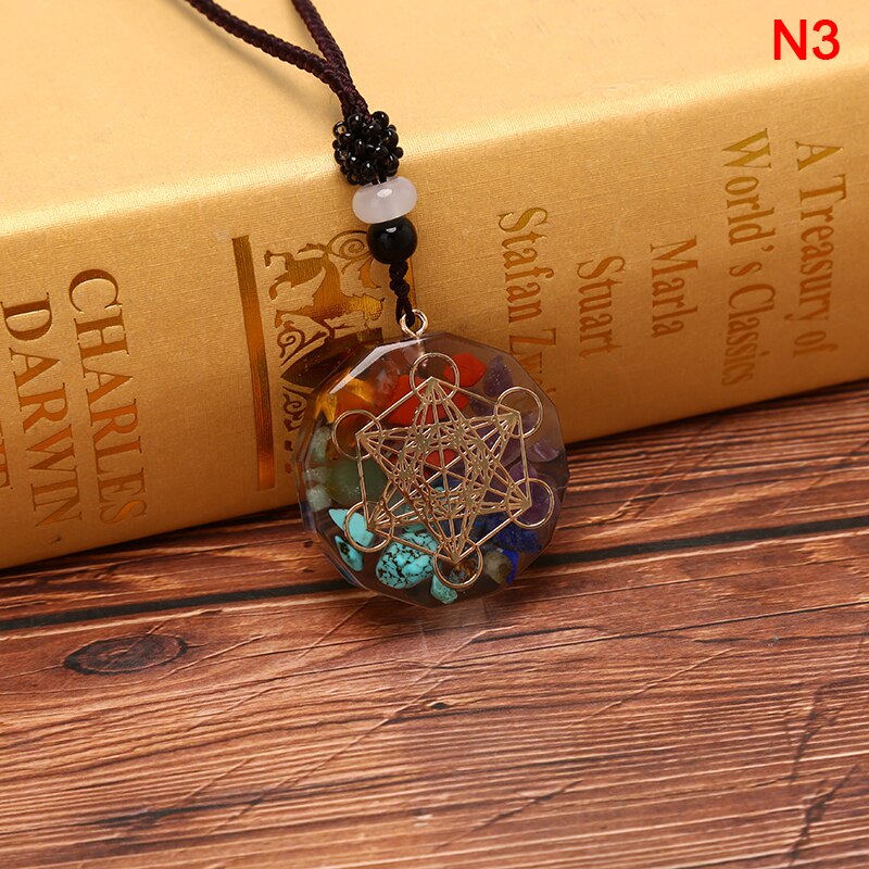 Orgone Energy Pendant Om Symbol Necklace 7 Chakra Healing Energy Necklace Meditation Jewelry Handmade: N3