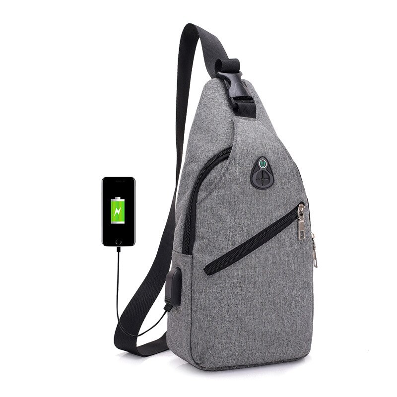 Casual heren borsttas enkele schoudertas usb-oplaadbare borsttas crossbody tassen mannelijke anti-diefstal enkele riem rugtas