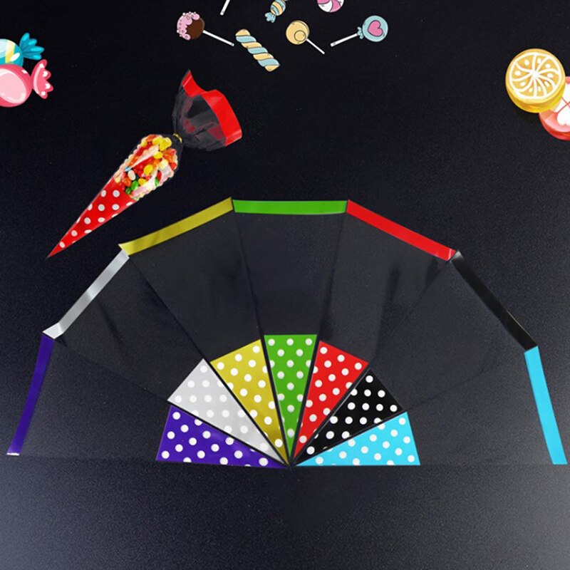 100pcs Transparent Süßigkeiten Verpackung Taschen Hochzeit Geburtstag Party Dekoration Süße Zellophan Candy Tasche Kegel Lagerung Verpackung Tasche