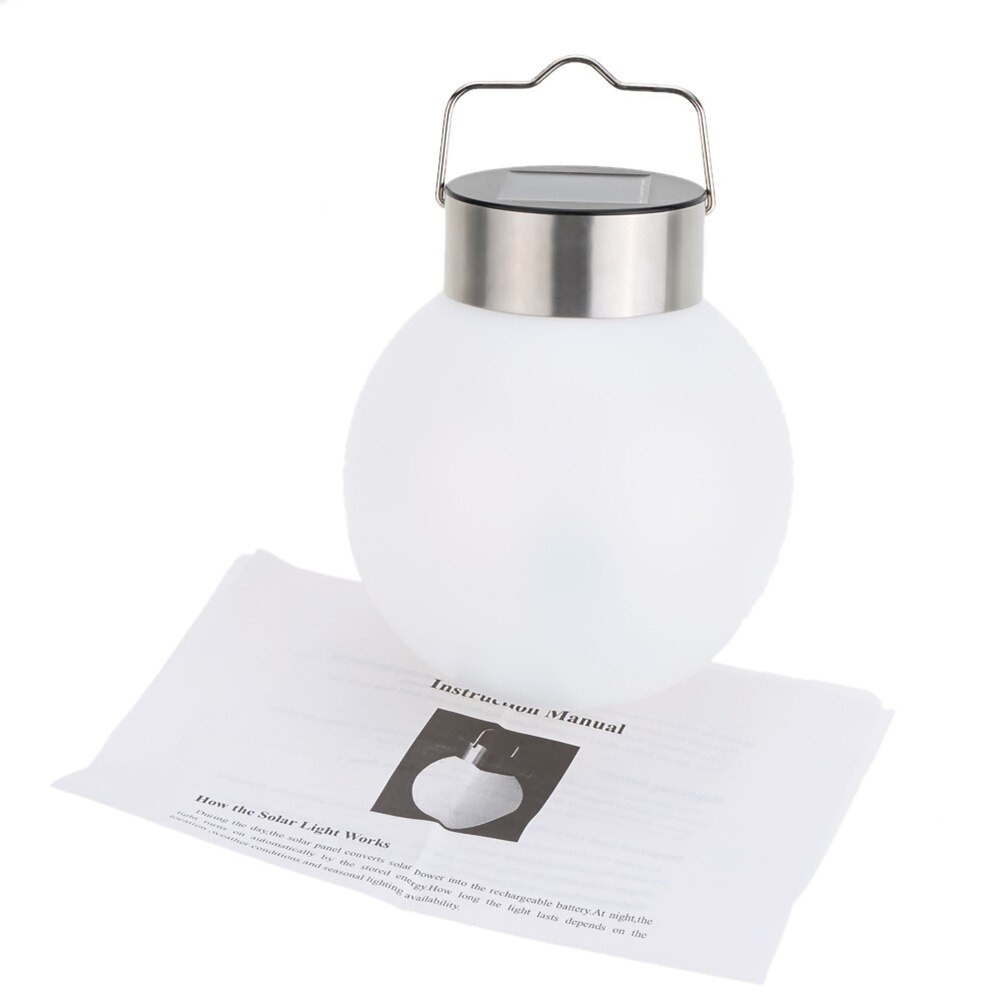 Stainless Steel Ball Solar Power Outdoor Garden Lighting Rechargeable Hanging Lamp Waterproof LED Landscape Night Light Der