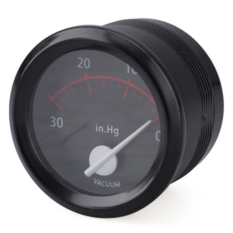 2Inch 52Mm Universal Smoke Lens Vacuum Gauge 12V Auto Instrument Vacuum Gauge 0-30 In.Hg LED Meter Car Gauge
