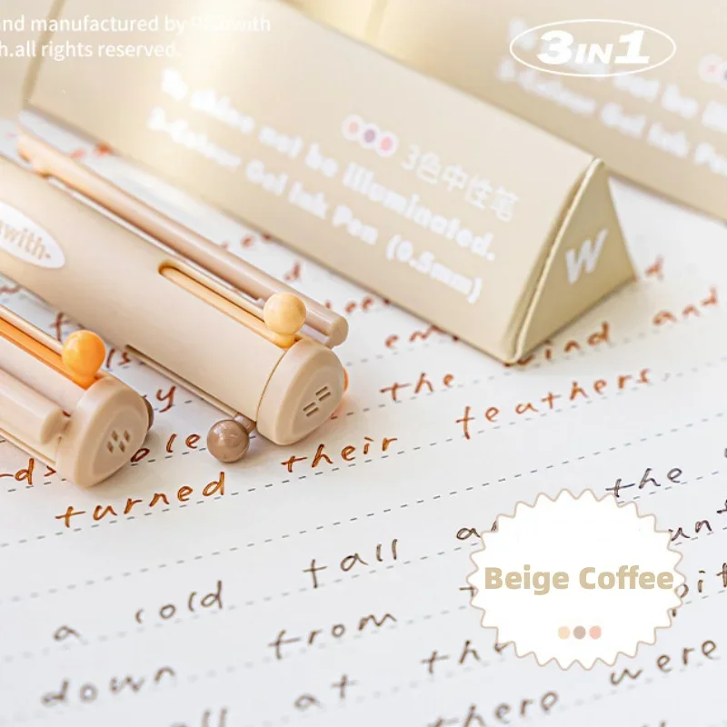 Juego de 3 bolígrafos de colores, bolígrafo de escritura de papelería de Color sólido a la sencillo, bolígrafo para álbum de recortes suave de 0,5mm, suministros para estudiantes