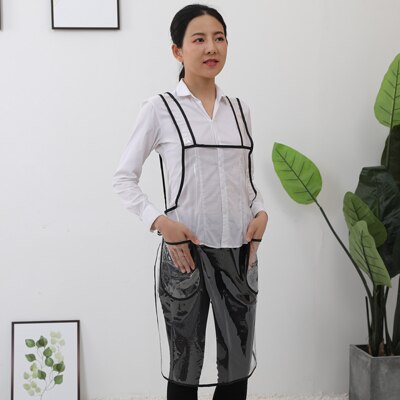 Transparent apron household kitchen waterproof and oil-proof plastic apron women smock custom work clothes: 4 / M