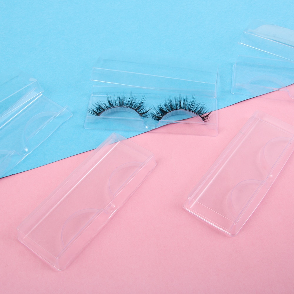 10 stk tom falske øjenvipper etui plast øjenvipper boks beholder holder rum til falske øjenvipper pleje makeup opbevaring
