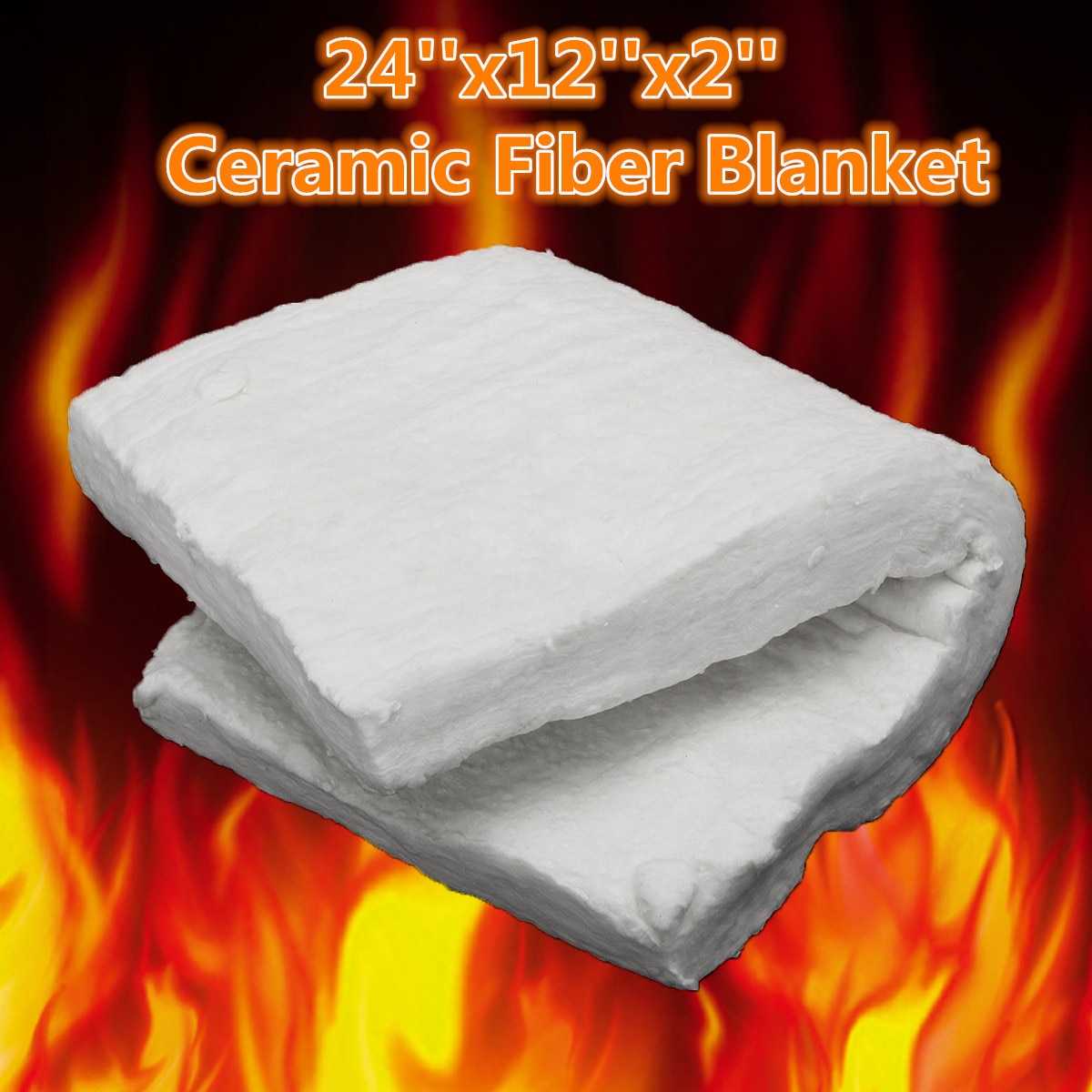 24"x12"x2" Aluminum Silicate High Temperature Insulation Ceramic Fiber Blanket Fabric Industry DIY Material Ceramic Fiber