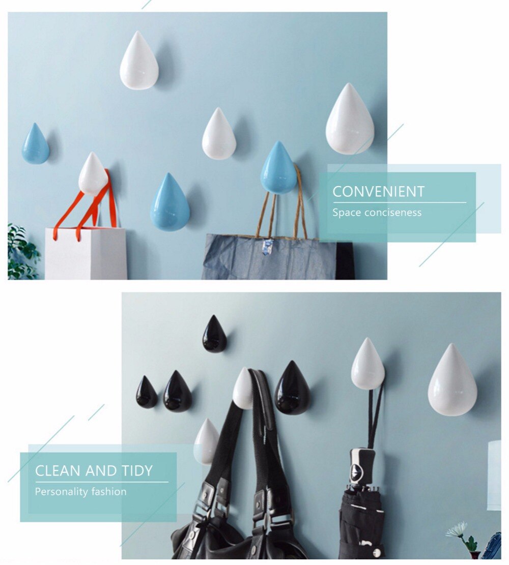 8 x 5 x 5cm watermuurhangers voor het ophangen van jassen, hoeden, kleding, wit/zwart/goud/rood/blauw/groen premium hars wandhaken p
