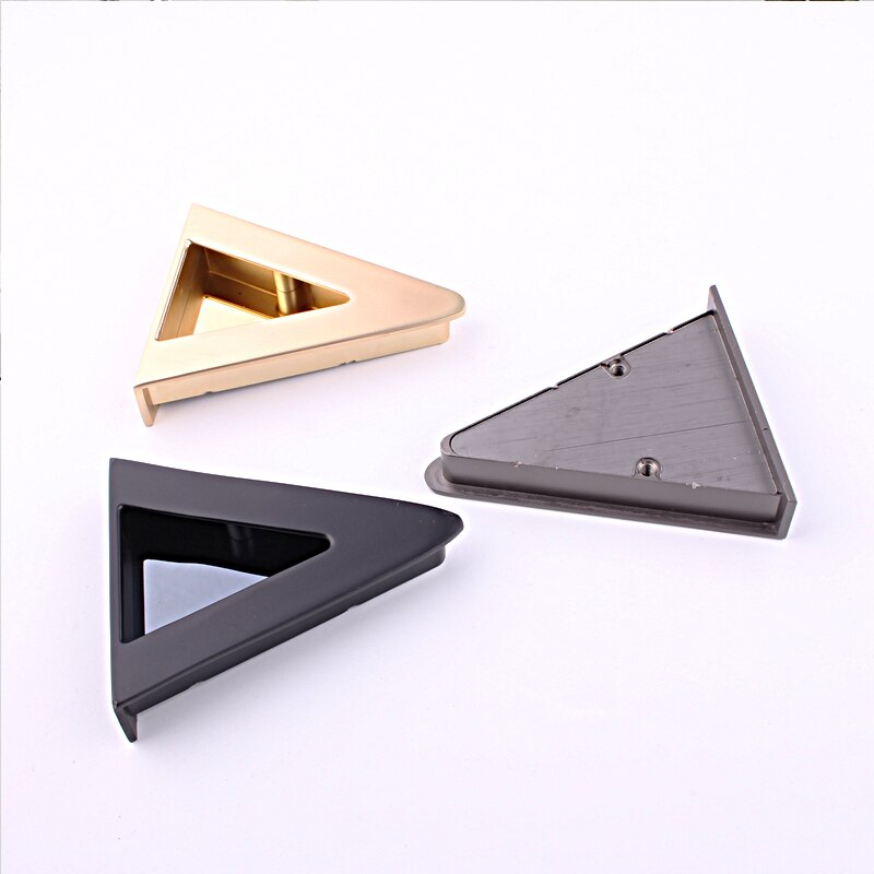 Modern triangle cabinet door handle Plane embedded drawerpulls Brushed brass/ black 3.6"/5" Kitchen furniture handles hardware