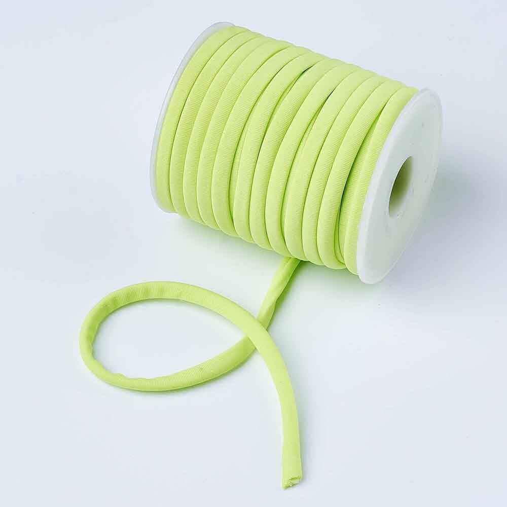 Cuerda de nailon suave y pequeña de 5mm para mujer, 20 m/rollo, rosca elástica para pulseras, gargantilla, collar, accesorios de joyería DIY, 19 colores: LawnGreen