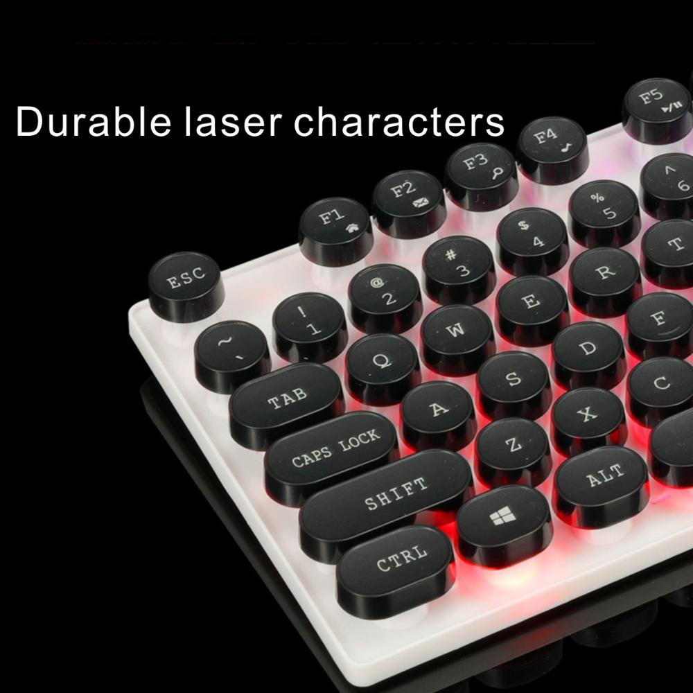 Gaming Keyboard Luminous Retro Round Metal Panel gamer Keyboard USB Wired Steam punk Waterproof Keyboard For Desktop PC Laptop