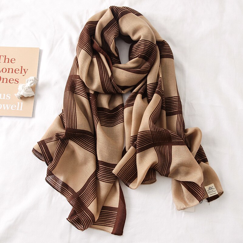 automne hiver femmes écharpe plage châle coton dame foulards bandana pashmina enveloppement hijab silencieux: 6