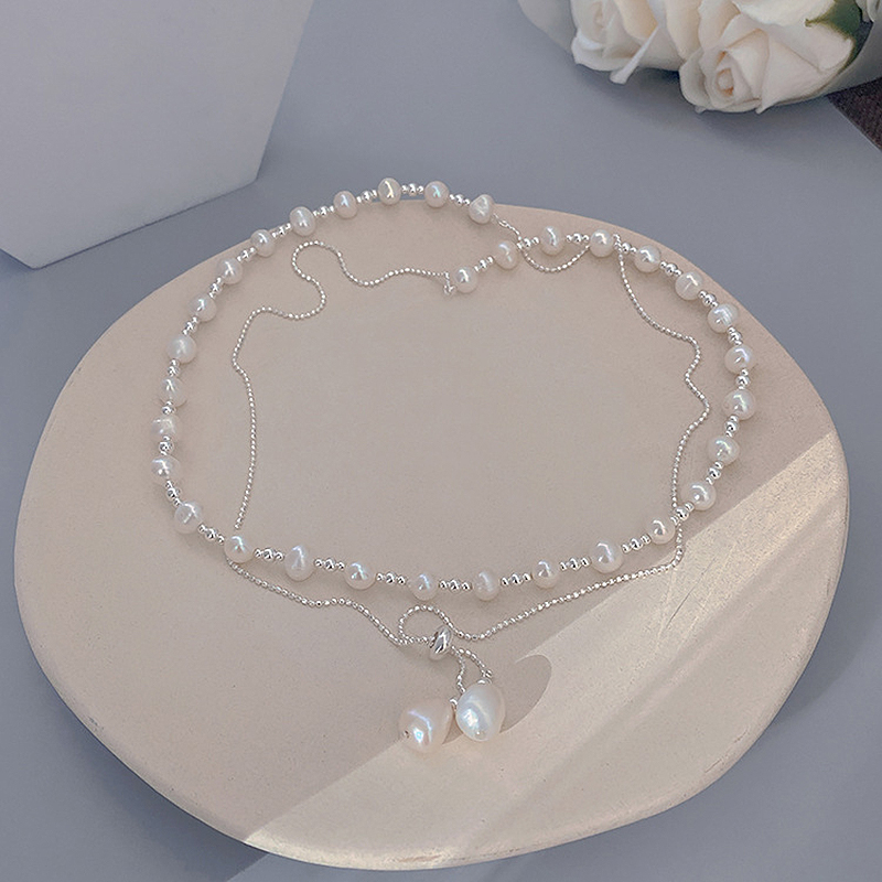 Schmetterlingshalskette aus sterlingsilber 925 natürlichen süßwasserperlen mit verstellbarer länge – #39 für partys