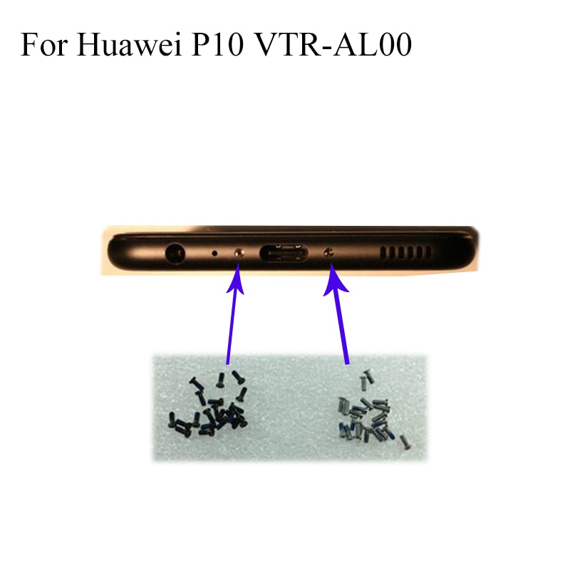 2PCS silver For Huawei P10 VTR-AL00 Buttom Dock Screws Housing Screw nail tack For Huawei P 10 VTR-AL00 Mobile Phones