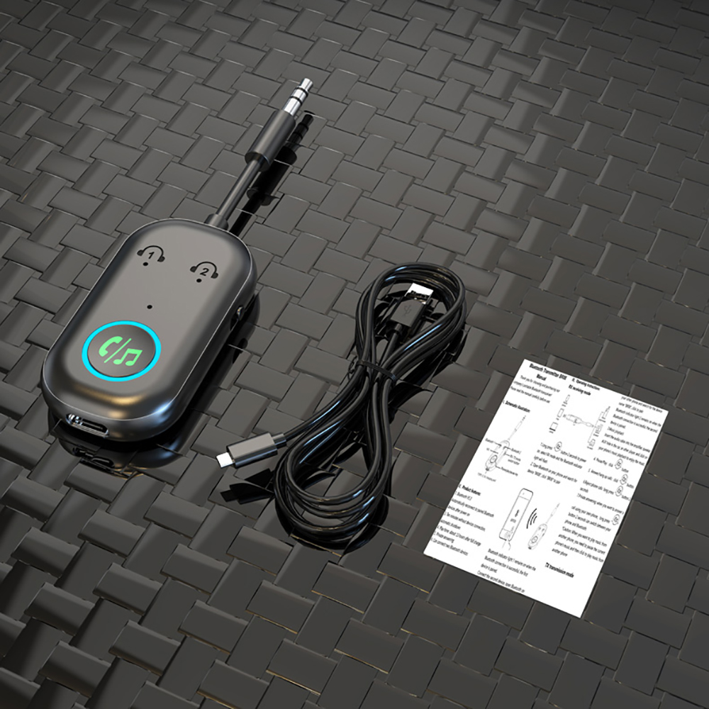 Bluetooth 5.3 hifi stereo bilstereo mottagare sändare 3.5mm aux trådlös ljudadapter med hd-mikrofon för bilmonteringssats högtalare pc tv