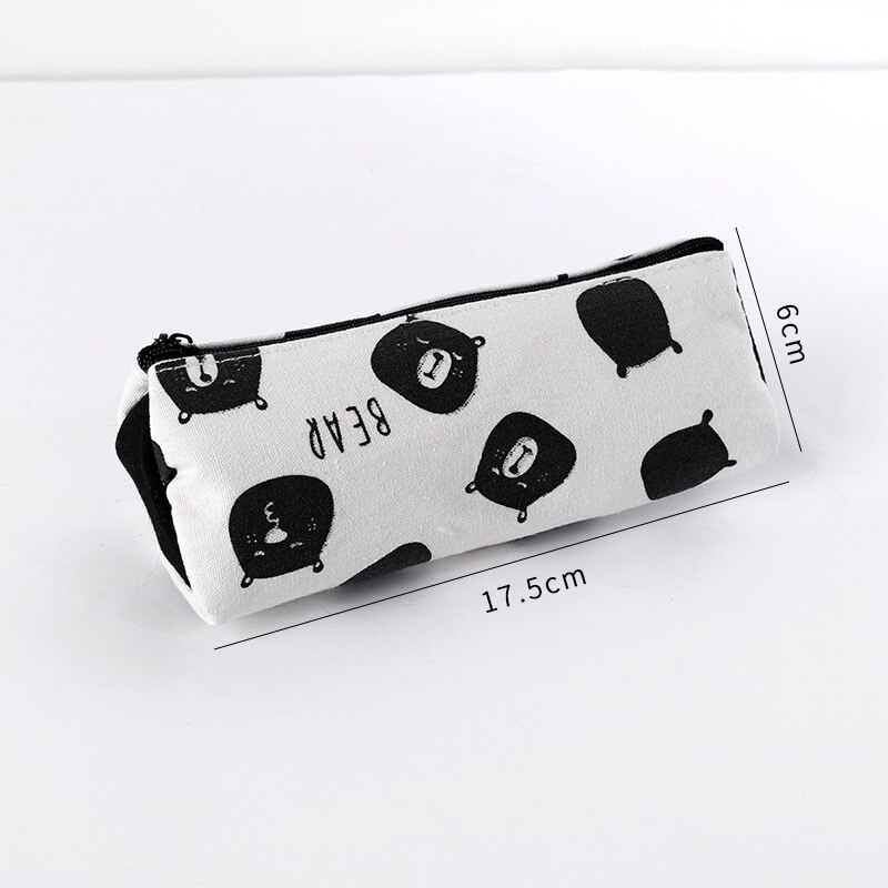 Large Capacity Canvas Pencil Cases Cute Kawaii Bear Pencil Box Big Pen Case For Girls Korean Stationery Office School Supplies: 6