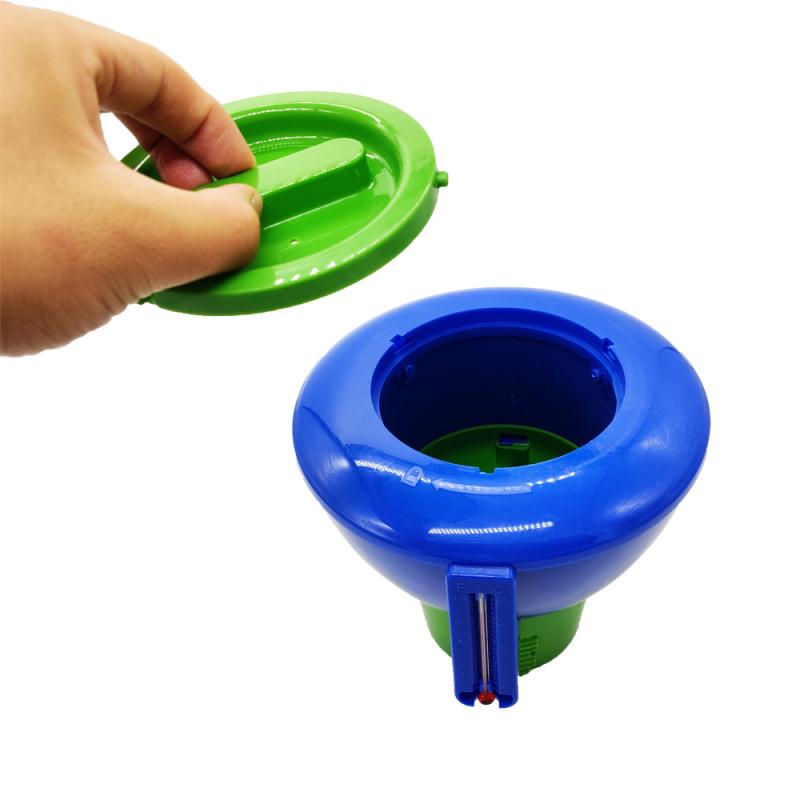 Pool Floating Chlorine Dispenser With Thermometer 7" Diameter Floater For Indoor &amp; Outdoor Swimming Pools Spa Tub