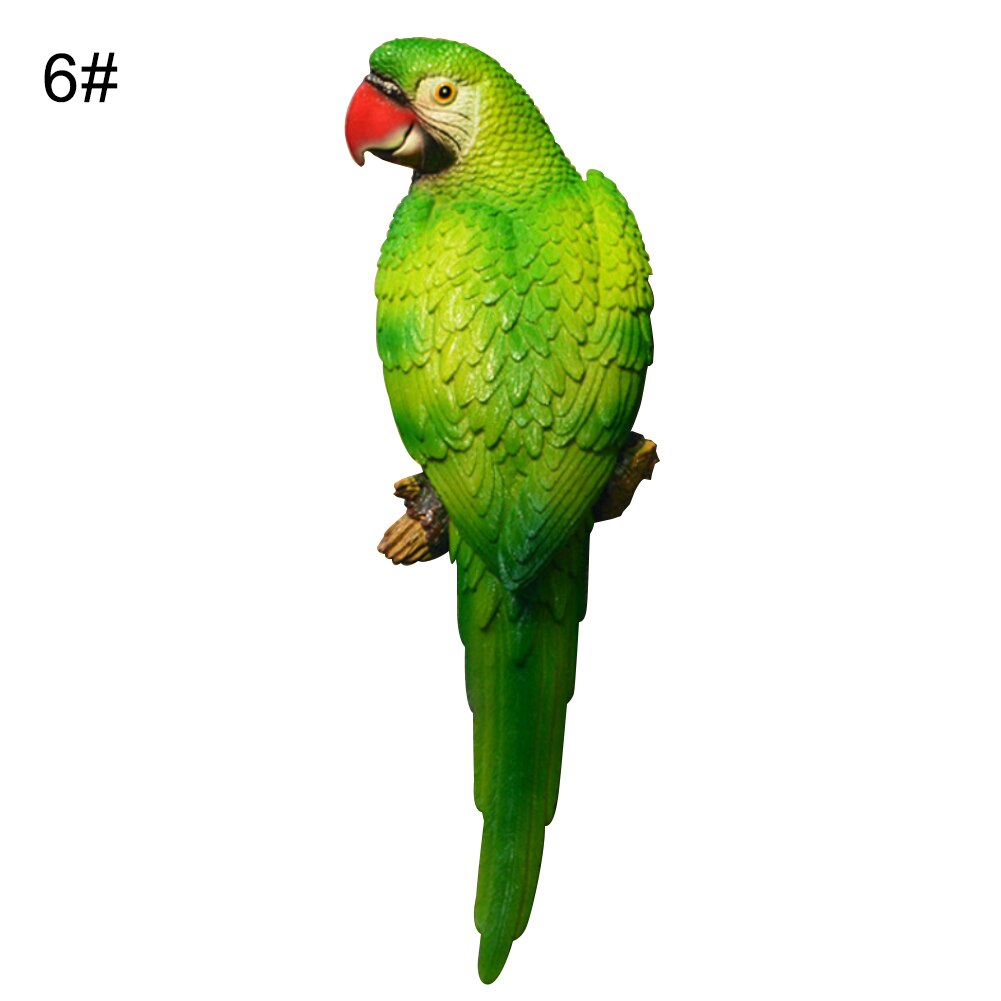 Resin Artificial Bird Large Bird Statue Ornament Simulation Parrot Bird Sculpture Resin Craft Wall Hanging Garden Decoration: 6
