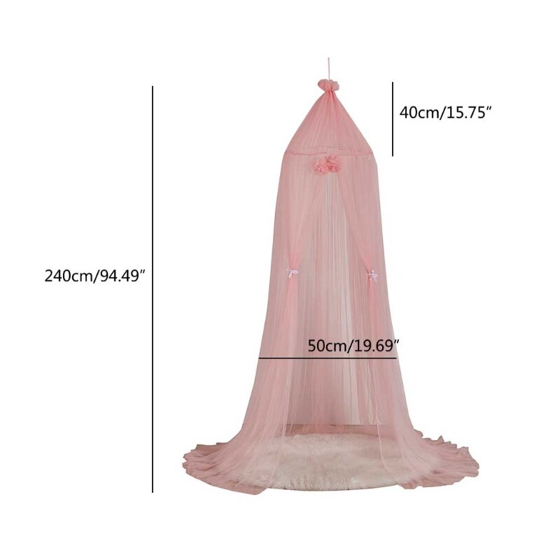 N84E Baby Mesh Garen Bed Luifel Wieg Muggen Netto Gordijn Dome Opknoping Tent Kinderkamer Decor