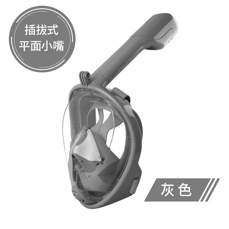 Professionale Completa Viso Maschera Per Lo Snorkeling Scuba Diving Mask Nuoto Snorkel Anti-fog Subacquea Swim Training Mascherina di Immersione Subacquea: Gray / S/M