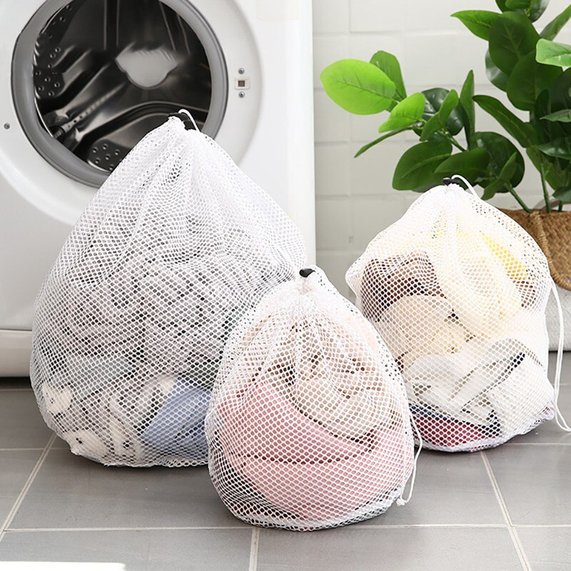 Mesh Laundry Bag Drawstring Washing Machine Laundry Bag Underwear Bra Socks Wash Net Large Capacity Clothes Storage Pouch