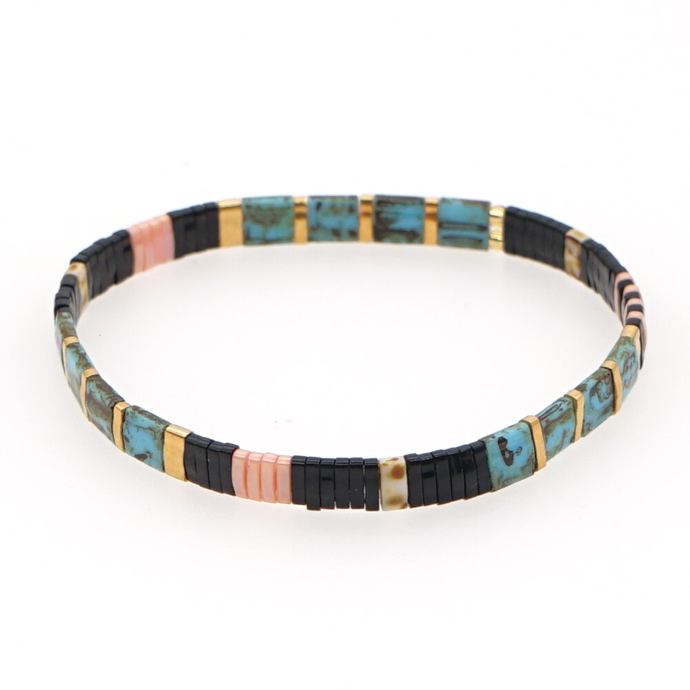 Go2 boho miyuki tila perle armbånd stretch smykker kvinder armbånd boho smykker vintage pulseras mujer: Tl -b200065a