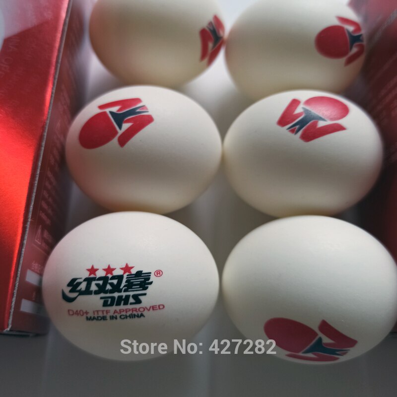 DHS-pelotas de tenis de mesa originales DHS D40 + ITTF WORLD TOUR 3 estrellas (doble ABS con 3 estrellas), raqueta de Ping Pong de plástico,