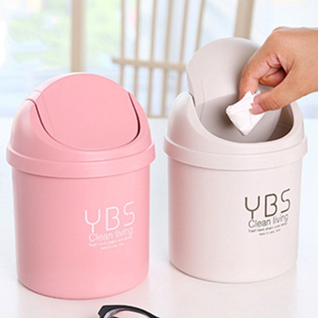 Mini Small Waste Bin Desktop Garbage Basket Home Table Plastic Office Supplies Trash Can Dustbin Sundries Barrel Box