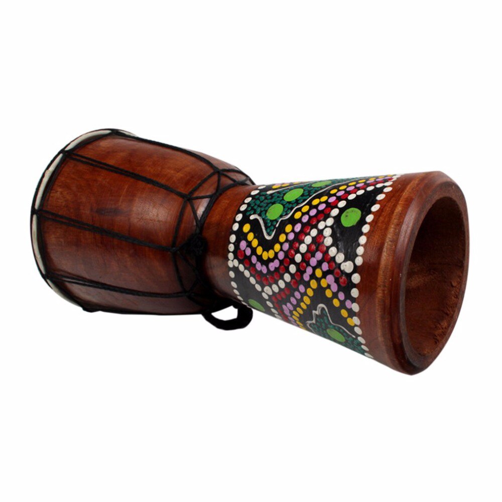6in Afrikaanse Djembe Trommel Hand Gesneden Massief-Hout Geit-Skin Traditionele Afrikaanse Drum Percussie Muziekinstrument