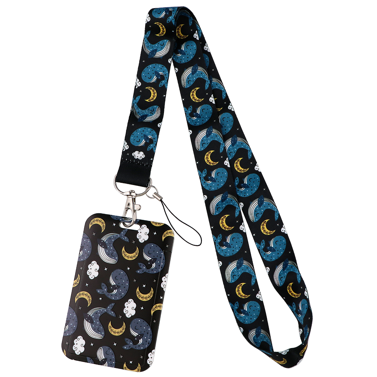 YQ973 Whales Key Lanyard Phone Strap Keychain Lariat Phone Rope Shark Animals Key Cord ID Credit Card Badge Holder: PURPLE