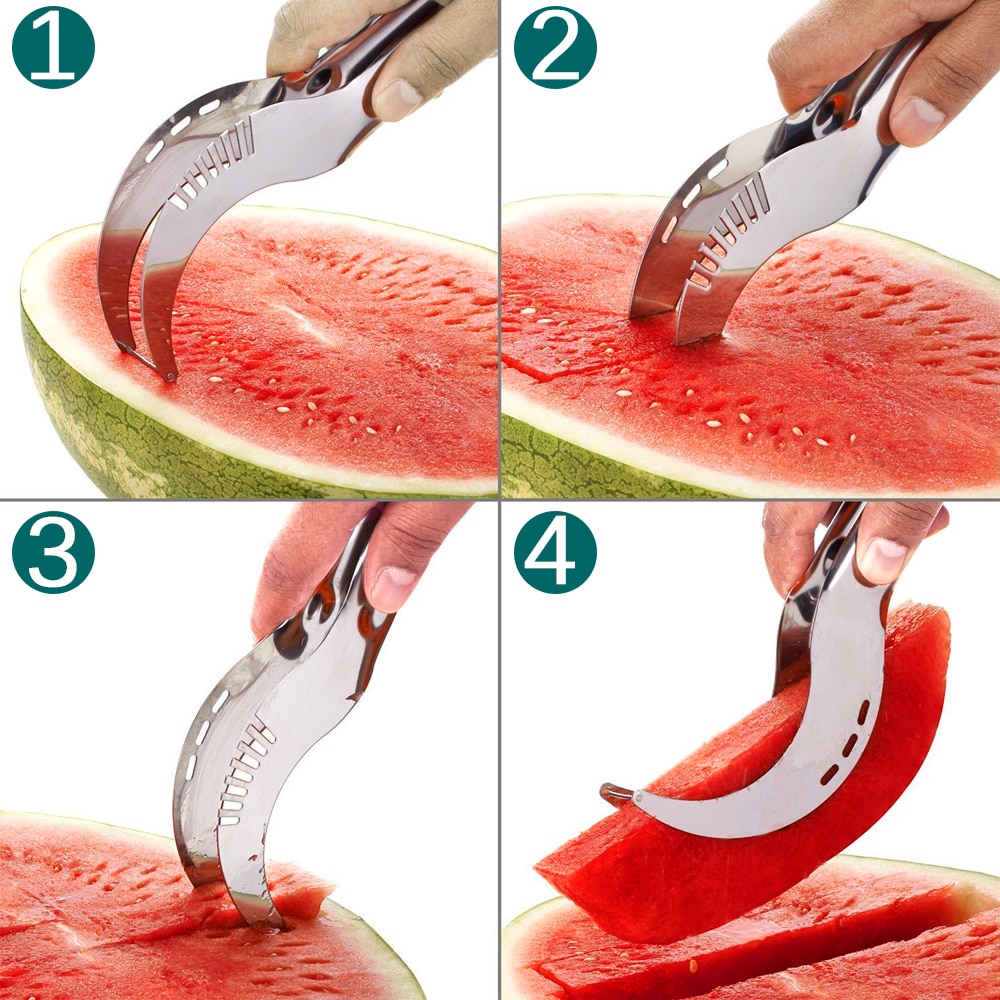 20.8*2.6*2.8CM Rvs Watermeloen Slicer Cutter Mes Corer Fruit Groente Gereedschap slicer