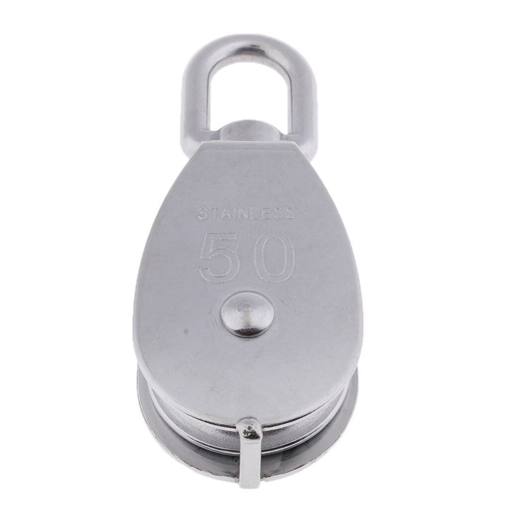 50mm Single Sheave Pulley Block with Swivel Eye 304 Stainless Steel