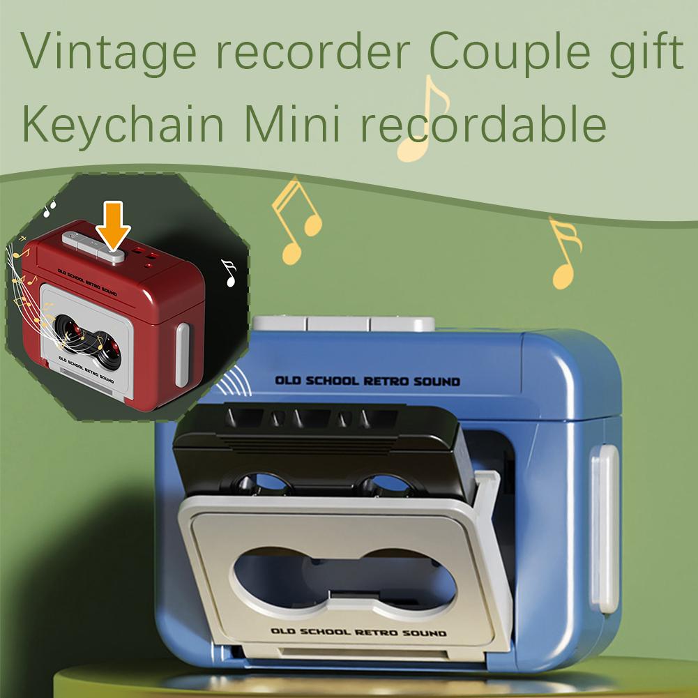 Vintage Mini Opneembare Vintage Tape Recorder Paar Cadeau Retro Cassette Recorder Klassiek Leuk Rode en Blauwe Paar