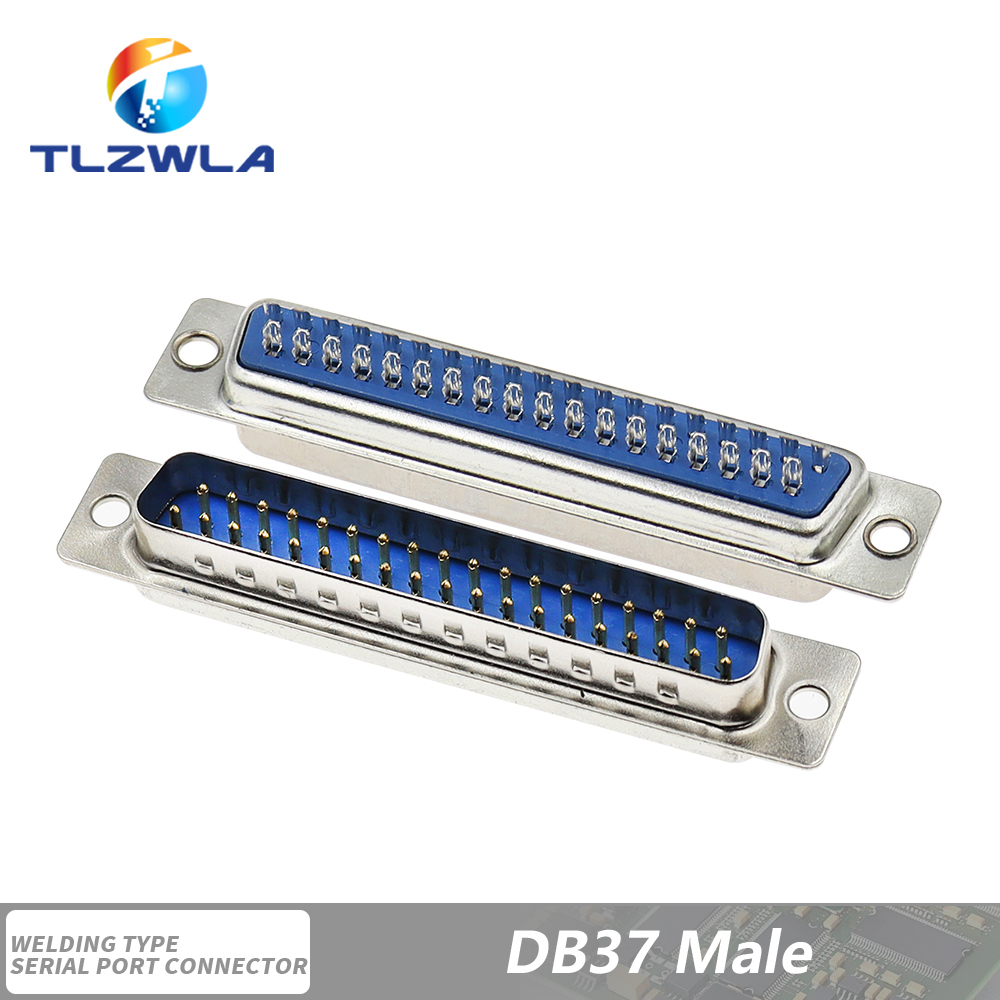 5PCS DB9 Adapter Connector Core DB15 DB25 DB37 RS232 Serial COM Plug Connectors Hole/Pin Female Male Port Socket D Sub DP9 Case: Gold