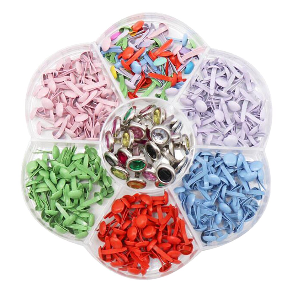Sujetadores redondos de papel, alfileres divididos de Metal, manualidades, para hacer tarjetas, álbumes de recortes