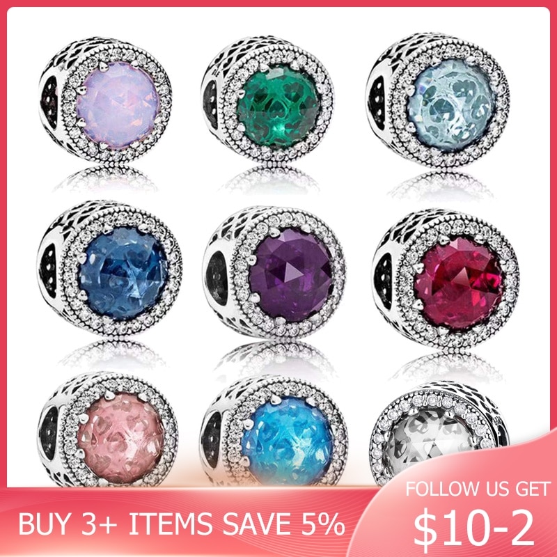 CodeMonkey Authentic 925 Sterling Silver 9 Color Radiant Hearts Beads Fit Original 3mm Bracelet DIY Jewelry Making For Women