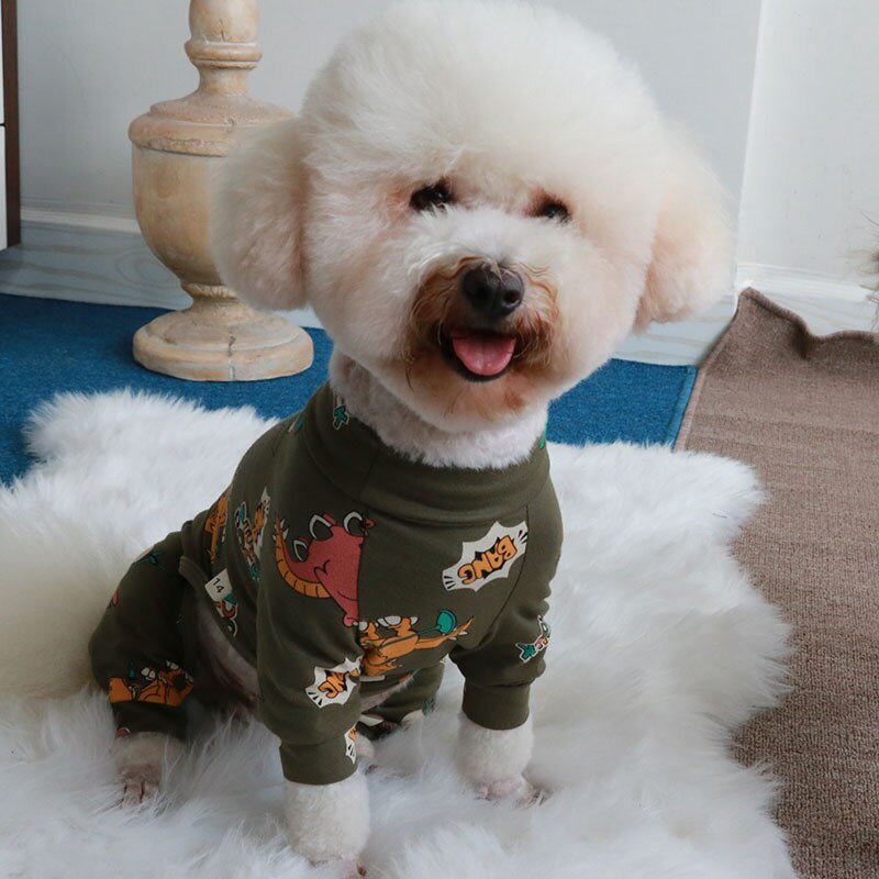 Combinaison pour chien, 100% coton, salopette imprimée, vêtements pour chiot, pyjama extensible pour petit chien, Chihuahua, sweat-shirt
