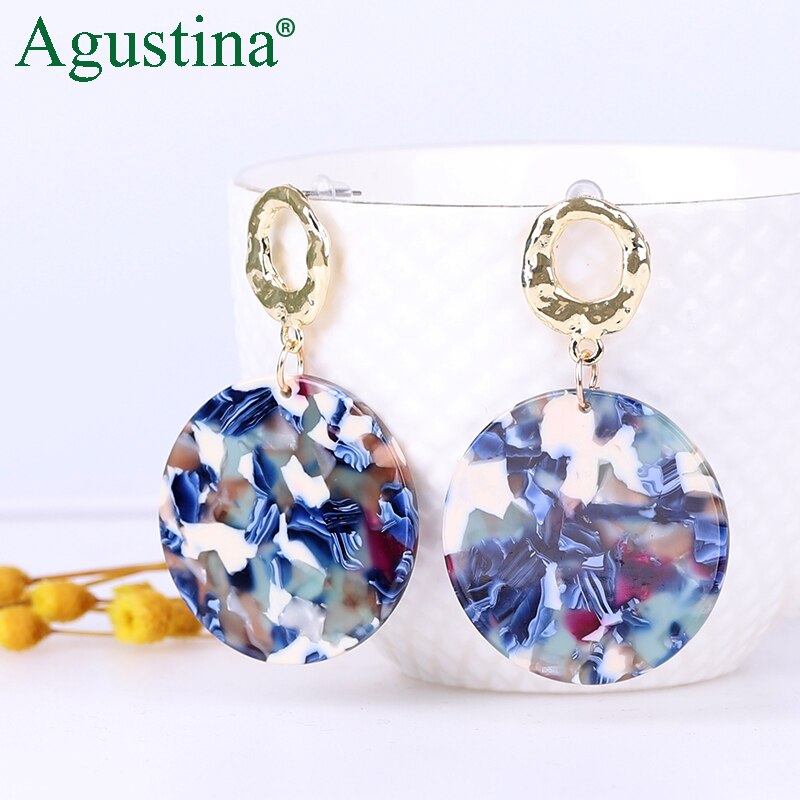 Agustina Acrylic earrings jewelry blue earrings women earrings geometry long earring bohemian earings luxury boho: A16