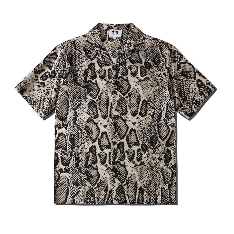 Snake Skin Texture Hawiian Shirts Men Women Summer Beach Casual Short Sleeve Shirt Unisex Hip Hop Street Animal Print Shirt