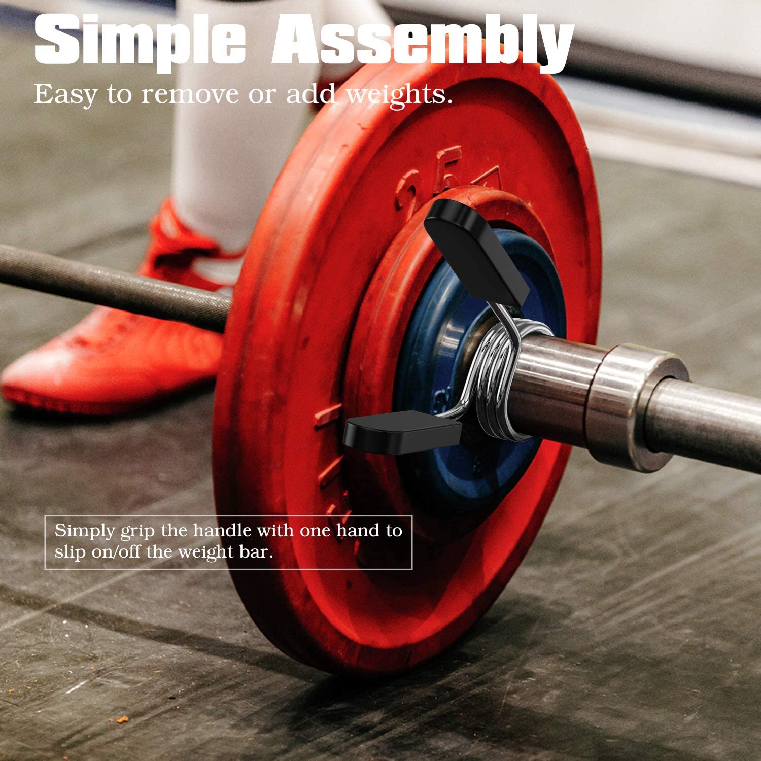 Morsetti per barra con bilanciere da 2,5-3,0 cm clip per bilanciere Collari per barra con manubri Serrature a molla per pesi Barra per pesi da palestra Morsetto per blocco con manubri Molla