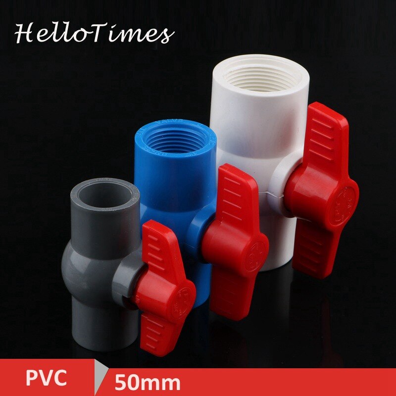 1 Pc Pvc 1 1/2 "X 1 1/2" Draad, 50 Mm Tot 50 Mm Kogelkraan Slip Shut Handvat Valve Pvc Water Buisleidingen Sanitair Buis Connector