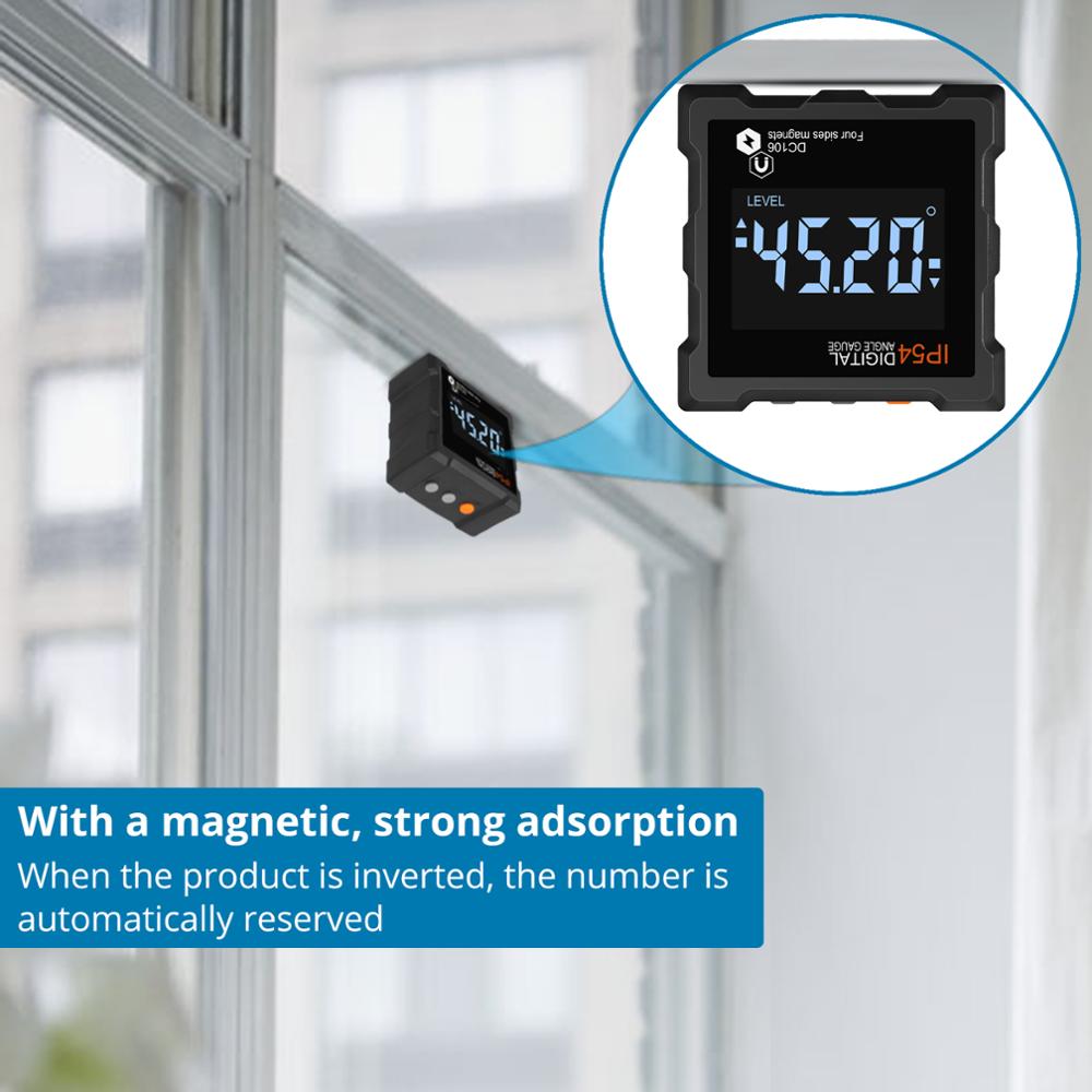 Proster 0-360° Digital Inclinometer Angle Gauge LCD Backlight Protractor Finder Bevel Level Box Waterproof with Magnetic Based