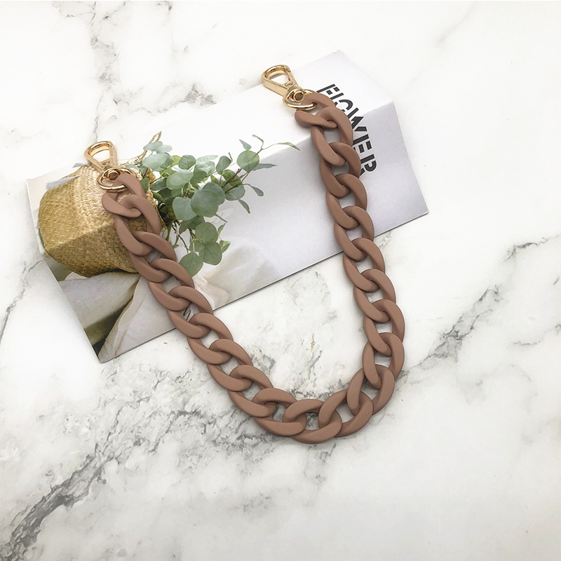 37-115 CM Frosted Alloy Fish Bone Plastic Chain Resin Chain Bag Strap for Handbags For Women Accessories Colorful Ladie