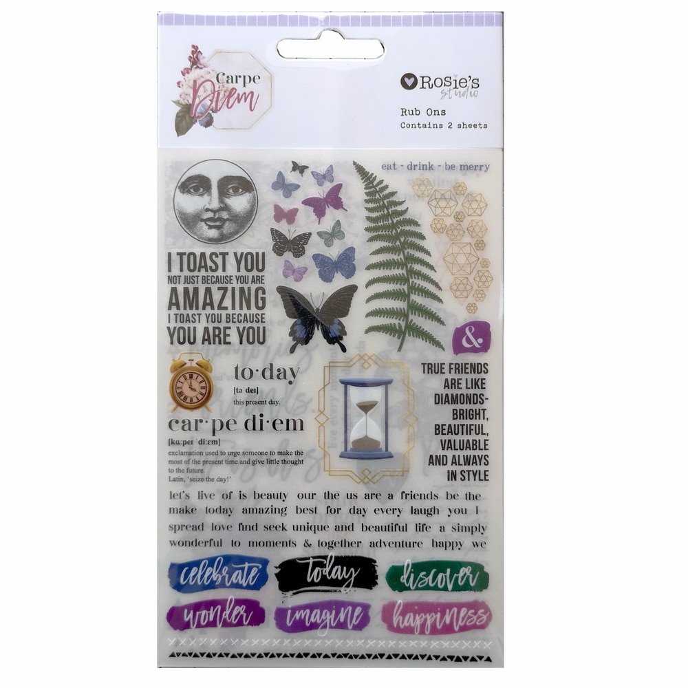 CRZCrafter Rub Ons Transfer Stickers Embellishments 4c Printing Craft Scrapbooking Cardmaking Journal Planner Decorations