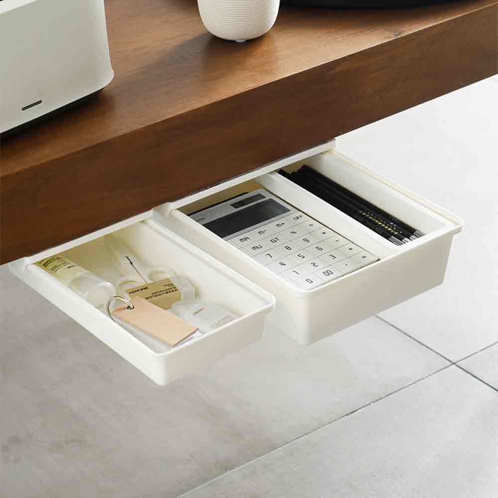 Portable Desk Organizer ABS Hidden Drawer Suitable For Desks Kitchen Cabinets Can Store Groceries Such As Tableware Keychain Etc